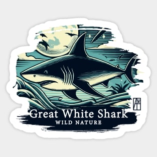 Great White Shark - WILD NATURE - GREAT WHITE SHARK -8 Sticker